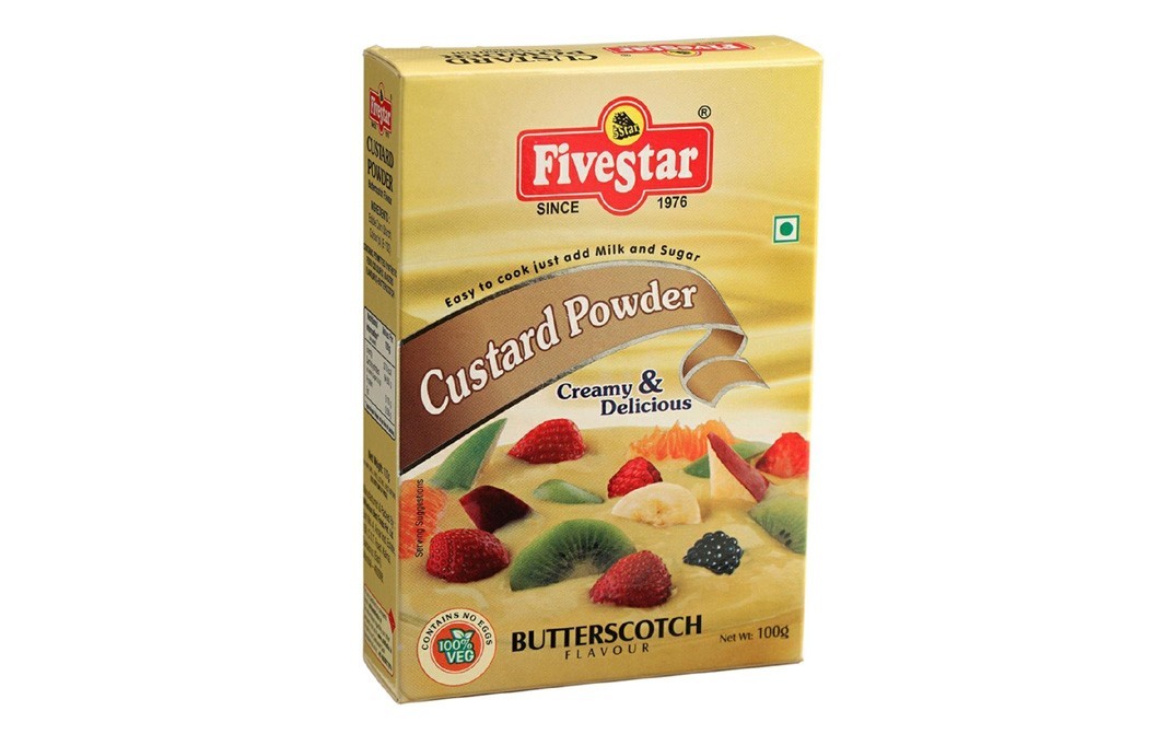 Five Star Custard Powder Butterscotch Flavour   Box  100 grams